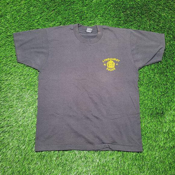 Vintage 80s Lyndhurst NJ Police T-Shirt Mens Large USA Made Single Stitch 50/50 - Picture 1 of 11